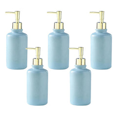 Kuber Industries Liquid Soap Dispenser | Handwash Soap Dispenser | Soap Dispenser for Wash Basin | Shampoo Dispenser Bottle | Bathroom Dispenser Bottle | Pack of 5 | JY00231BU | 400 ml | Blue