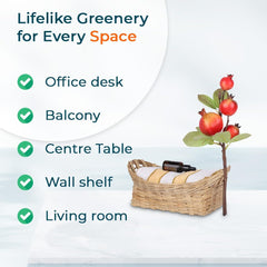 Kuber Industries Artificial Flowers for Home D?cor|Natural Looking Indoor Fake Flowers for Vase|Artificial Flowers for Decoration|without Basket-Pack of 3 (Peach)