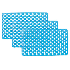 Kuber Industries Bathroom Mat|Anti Slip Mat for Bathroom Floor|Durable,Wear Resistant & Easy to Maintain|Foot Massager Door Mat with Water Drainage Holes|HY-03|40 x 70 cm,Sky Blue (Pack of 3)