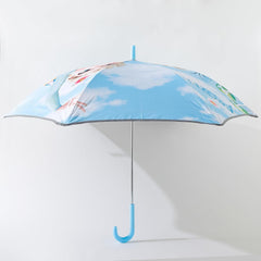 Kuber Industries Disney Frozen Print Umbrella For Kids|Automatic Umbrella For Rain-Pack of 2 (Sky Blue)