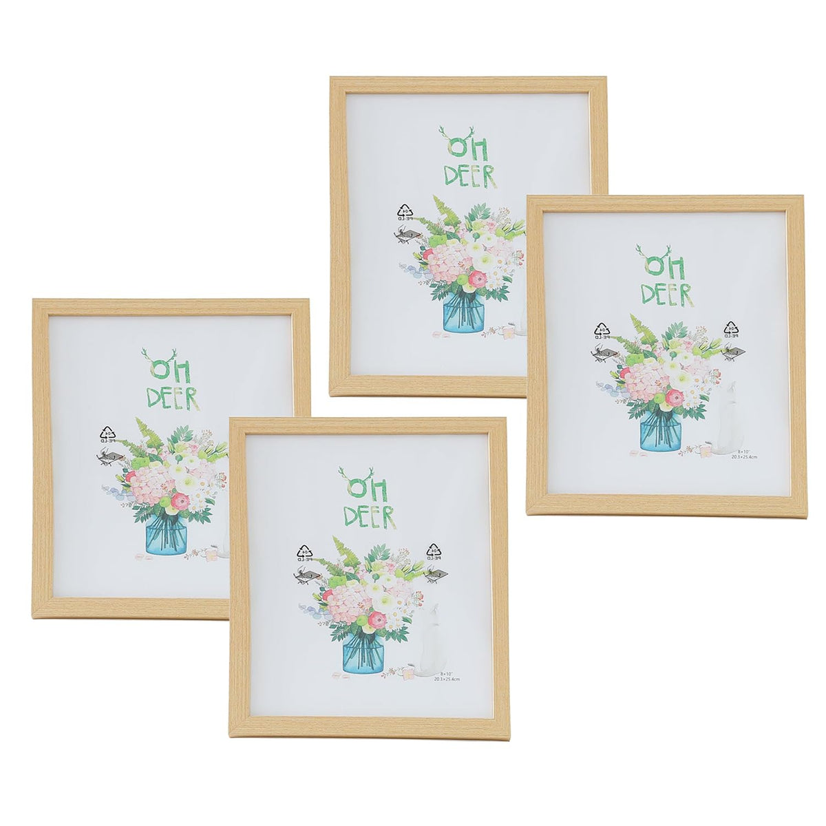 Kuber Industries Photo Frame For Home D�cor|Use Horizontal & Vertical|Crystal Clear Glass|Perfect For Home, Office And Shop "21.8x26.9CM"-Pack of 4 (Natural)