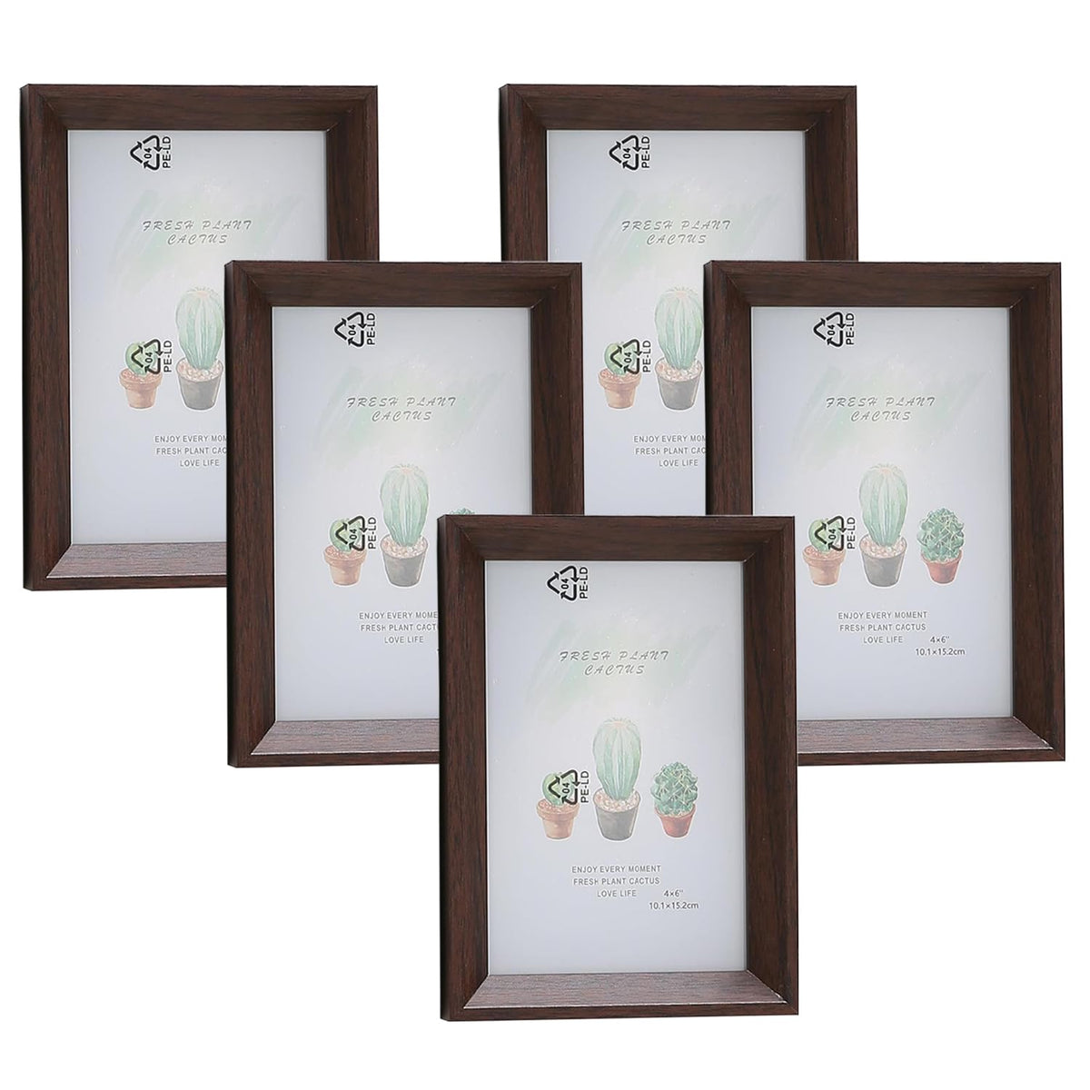 Kuber Industries Photo Frame For Home Décor|Use Horizontal & Vertical|Crystal Clear Glass|Perfect For Home, Office And Shop "11.6x16.7CM"-Pack of 5 (Brown)