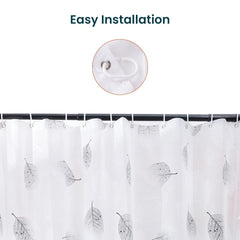 Kuber IndustriesSoft Texture Bath curtain|Natural Drape Waterproof Shower Curtain 6 Feet| Pack of 6|White