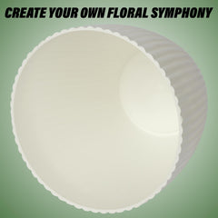 Kuber Industries Flower Pot | Flower Planter Pots for Indoor | Flower Pots for Outdoor | Pot for Garden & Balcony Flowering | Flower Plants Pot | Mega Flower Pot | 6 Inch | Pack of 5 | White