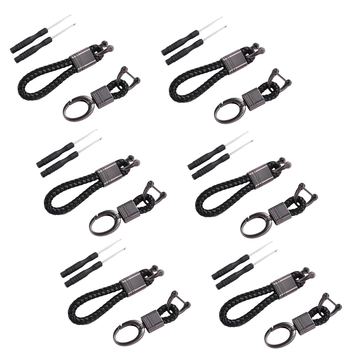 Kuber Industries Keychain/Keyring/Key Tag|Car Key Clip, Key Holder, Key Organizer|Pack of 6| (Black)