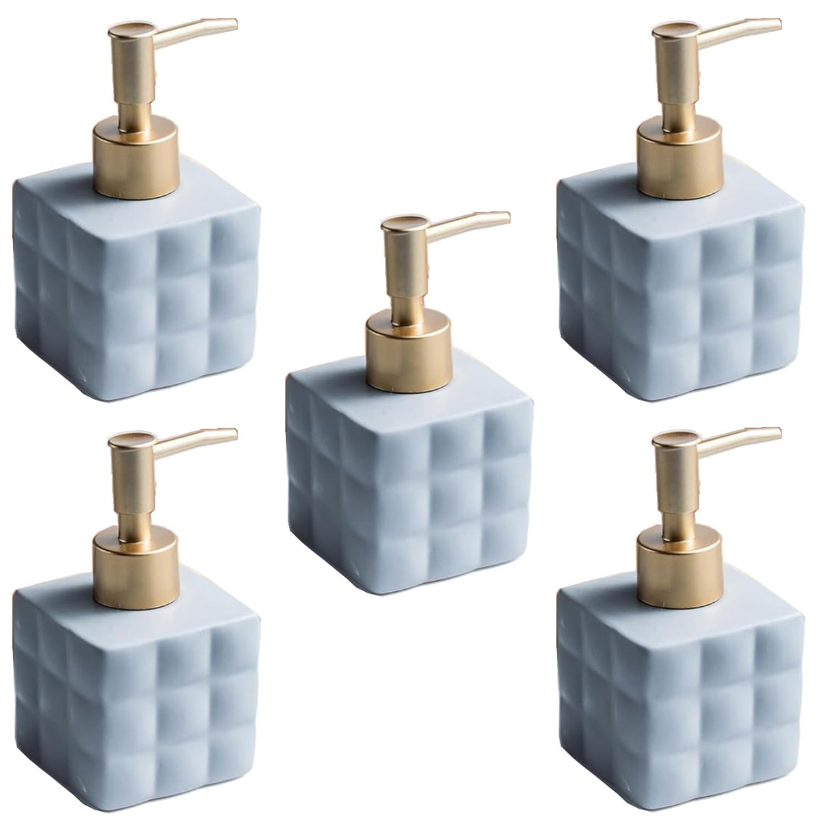 Kuber Industries Liquid Soap Dispenser | Handwash Soap Dispenser | Soap Dispenser for Wash Basin | Shampoo Dispenser Bottle | Bathroom Dispenser Bottle | Pack of 5 | ZX043GY |220 ml | Gray