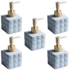Kuber Industries Liquid Soap Dispenser | Handwash Soap Dispenser | Soap Dispenser for Wash Basin | Shampoo Dispenser Bottle | Bathroom Dispenser Bottle | Pack of 5 | ZX043GY |220 ml | Gray