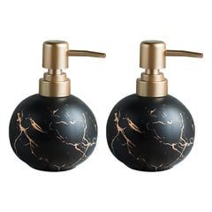 Kuber Industries Liquid Soap Dispenser | Handwash Soap Dispenser | Soap Dispenser for Wash Basin | Shampoo Dispenser Bottle | Bathroom Dispenser Bottle | Pack of 2 | ZX022BK | 300 ml | Black