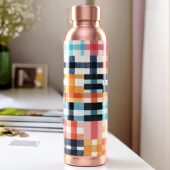 Homestic 950ml Copper Water Bottle - Eco-Friendly & Leakproof Detox Tamaba Bottle for Office/Gym/Yoga/College, Men & Women-Colorful