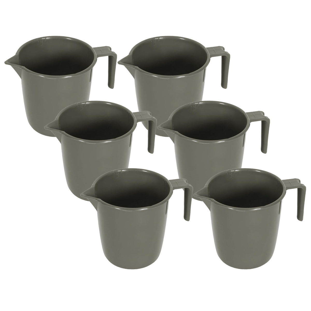 Heart Home Bathroom Mug | Plastic Bath Mug for Bathroom | Bath Mug | Mug for Bathroom | Mug for Toilet | Washroom Jug | 111 Bath Mug | 1 LTR | Pack of 6 | Gray