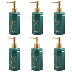 Kuber Industries Liquid Soap Dispenser | Handwash Soap Dispenser | Soap Dispenser for Wash Basin | Shampoo Dispenser Bottle | Bathroom Dispenser Bottle | 6 Piece | Pack of 2 | 350 ml | Green