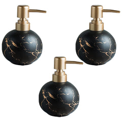 Kuber Industries Liquid Soap Dispenser | Handwash Soap Dispenser | Soap Dispenser for Wash Basin | Shampoo Dispenser Bottle | Bathroom Dispenser Bottle | Pack of 3 | ZX022BK | 300 ml | Black