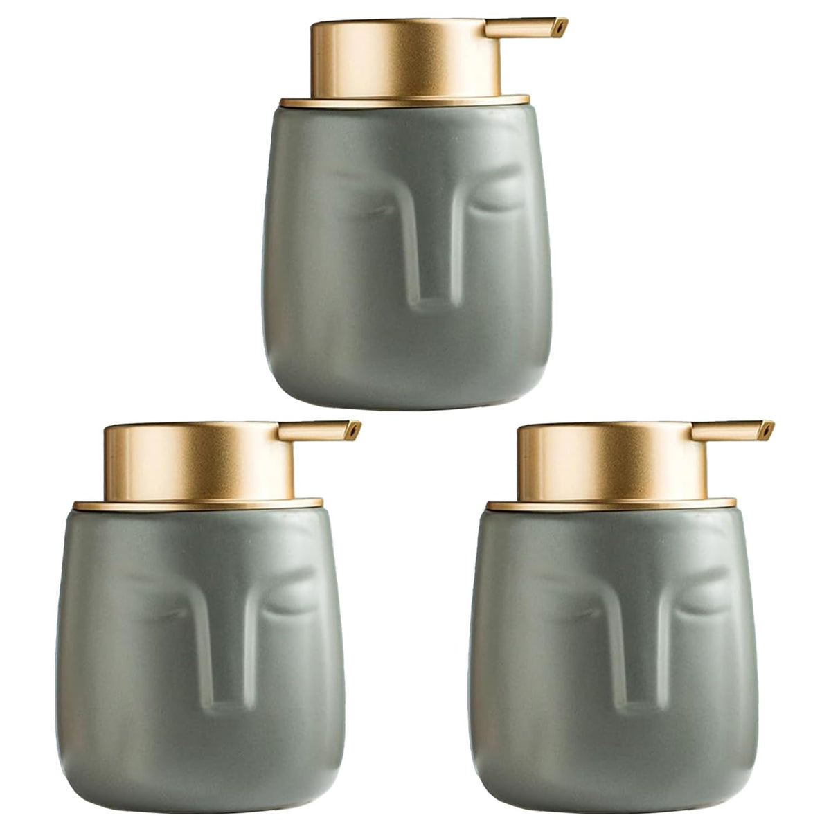 Kuber Industries Liquid Soap Dispenser | Handwash Soap Dispenser | Soap Dispenser for Wash Basin | Shampoo Dispenser Bottle | Bathroom Dispenser Bottle | Pack of 3 | ZX014GY | 350 ml | Gray