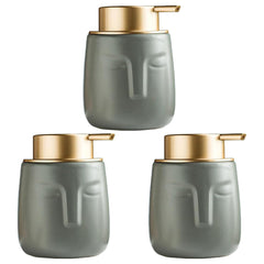 Kuber Industries Liquid Soap Dispenser | Handwash Soap Dispenser | Soap Dispenser for Wash Basin | Shampoo Dispenser Bottle | Bathroom Dispenser Bottle | Pack of 3 | ZX014GY | 350 ml | Gray