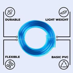 Kuber Industries Basic PVC Water Pipe 10 Meter | Multi-Utility Water Pipe for Garden, Car Cleaning & Pet Cleaning | Durable, Light Weight, & Flexible Hose Pipe for Gardening | Blue | (Pack Of 1)