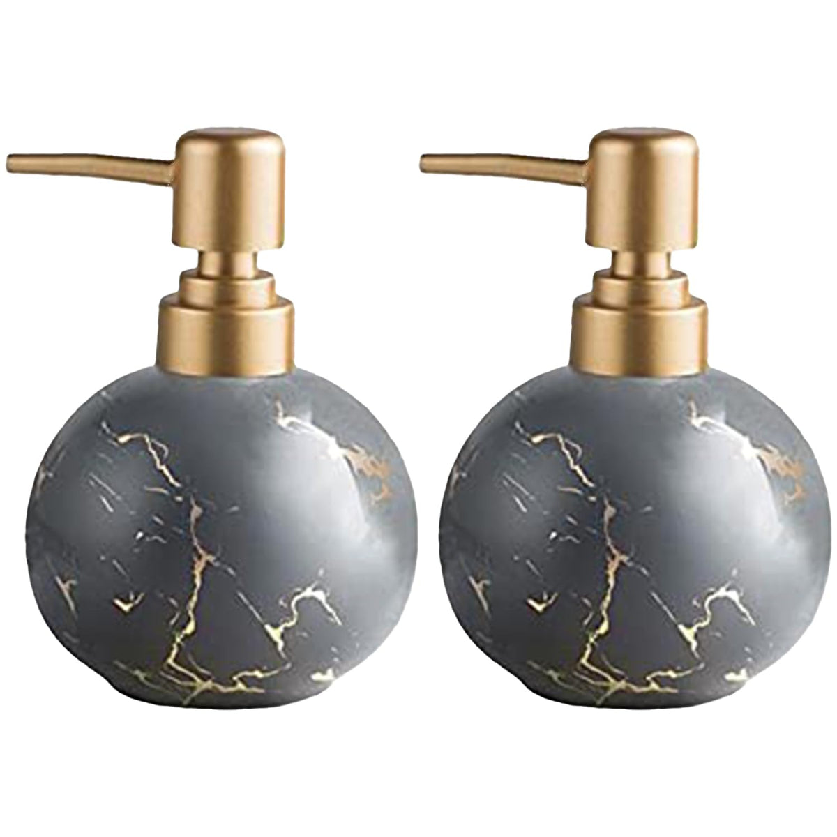 Kuber Industries Liquid Soap Dispenser | Handwash Soap Dispenser | Soap Dispenser for Wash Basin | Shampoo Dispenser Bottle | Bathroom Dispenser Bottle | Pack of 2 | ZX022GY | 300 ml | Gray