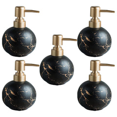 Kuber Industries Liquid Soap Dispenser | Handwash Soap Dispenser | Soap Dispenser for Wash Basin | Shampoo Dispenser Bottle | Bathroom Dispenser Bottle | Pack of 5 | ZX022BK | 300 ml | Black