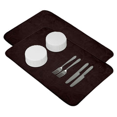 Heart Home Dish Dry Mat | Microfiber Drying Mat | Kitchen Drying Mat | Self Dish Dry Mat | Water Absorbent Kitchen Mat | Embossed Dish Dry Mat | 50x70 | Pack of 2 | Brown