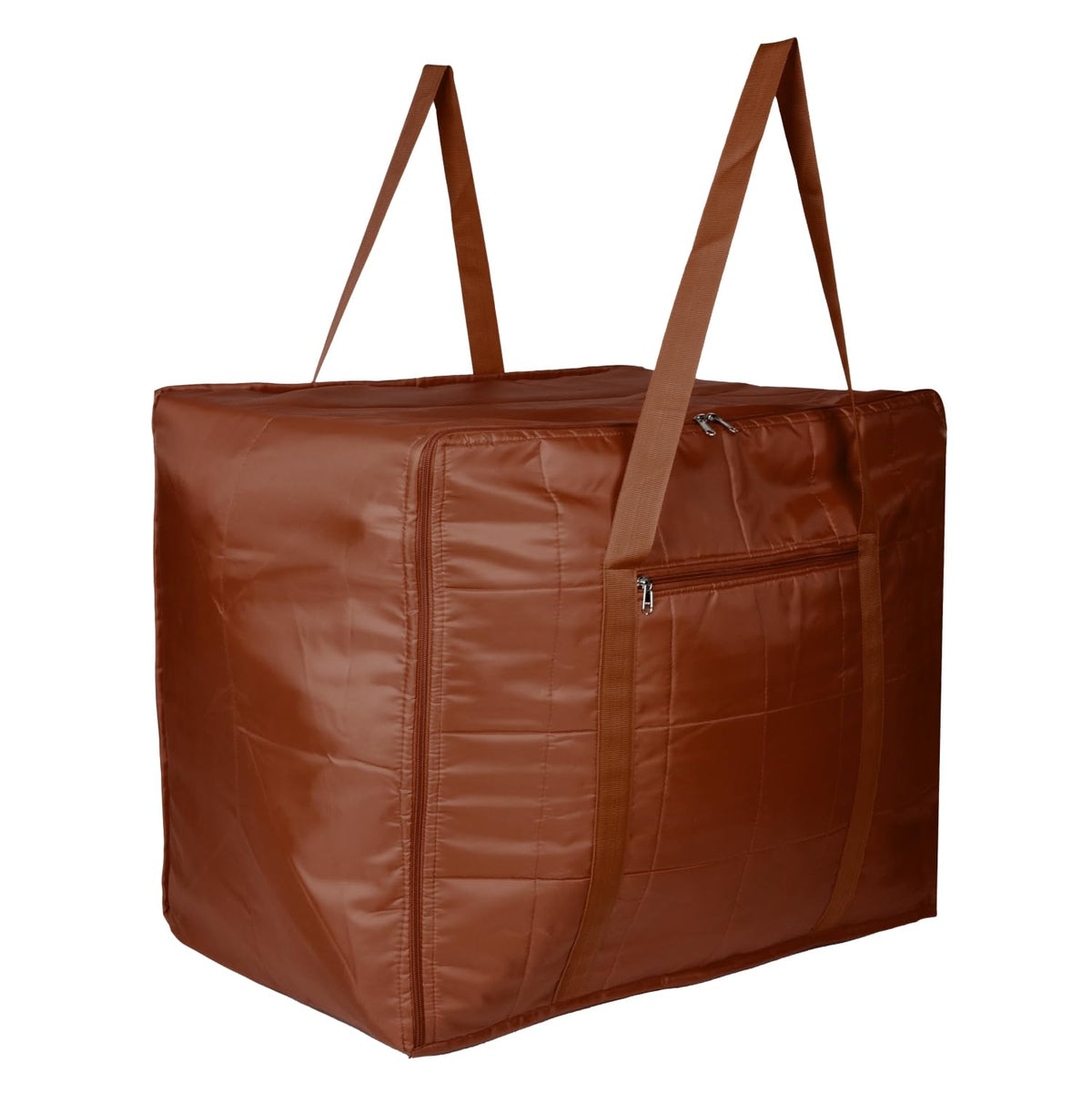 Heart Home Storage Attachi Bag | Parachute Travel Storage Bag | Underbed Storage Bag | Storage Organizer for Clothes | Zipper Closure Blanket Bag with Handle | Large | Brown