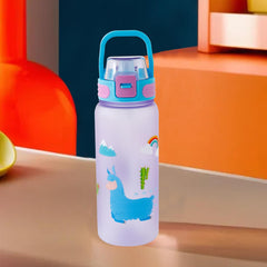 Kuber Industries Pack of 2 Kids Water Bottle With Straw |Sipper Water Bottle For Kids Boys Girls| Water Bottle with Locking Flip Lid | 800 ml | Blue | SYZ-7791C