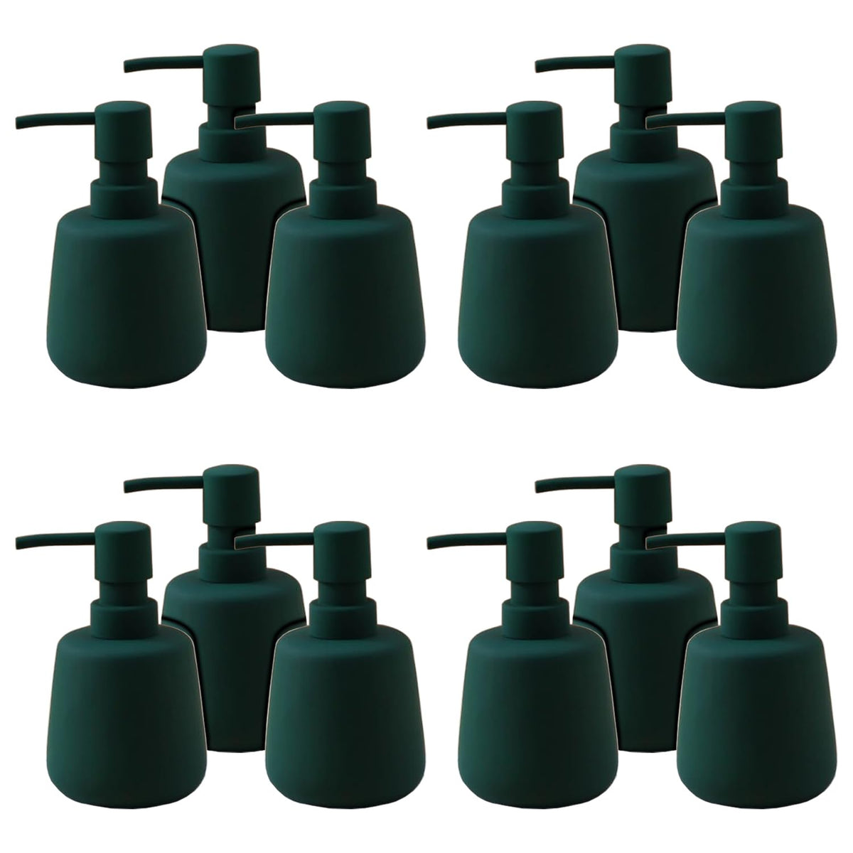 Kuber Industries Liquid Soap Dispenser | Handwash Soap Dispenser | Soap Dispenser for Wash Basin| Bathroom Dispenser Bottle | 12 Piece | Pack of 4 | 260 ml | JY00159GN | Green