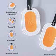 Heart Home Wax Air Wardrobe Freshener | Pack of 2 | Orange Fragrance | 45g Each -Lasts Up to 6 Months | Air Freshener for Home Drawer Closet Cars Wardrobe | Natural and Eco Friendly