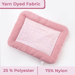 Kuber Industries Rectangular Dog & Cat Bed|Yarn Dyed Oxford Cloth|Nylon and Polyester With Cotton Filling|Self-Cooling Bed For Dog & Cat|Small Light-weight & Durable Dog Bed|ZQCJ005P-L|Pink(Pack Of 2)