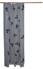 Kuber Industries Floral Design 7 Feet Shower Curtain with 8 Hooks (Grey)-CTKTC030384
