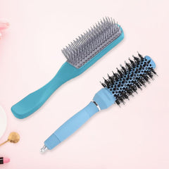 Kuber Industries Hair Brush | Bristles Brush | Hair Brush with Paddle | Sharp Hair Brush for Woman | Suitable For All Hair Types | TGX5232-C19BLE | Ice Blue & Blue