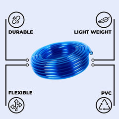 Kuber Industries PVC Water Pipe 15 Meter |Multi-Utility Water Pipe for Garden, Car Cleaning & Pet Washing|Light Weight, Kink Proof & Portable Hose Pipe for Gardening| 15 Meter|Blue|(Pack Of 2)