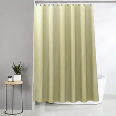 Kuber Industries Microfibre Lining Shower Curtain (Standard, Beige, Cream)