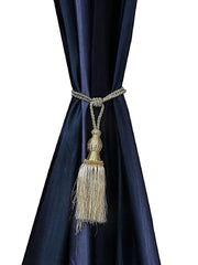 Heart Home Polyester 2 Pieces Curtain Tie Back Tassel Set (Gold) - CTHH01329