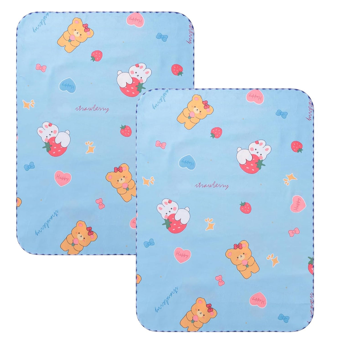 Kuber Industries Baby Waterproof matBed Protecter "50 x 70" CM-Pack of 2 (Blue)