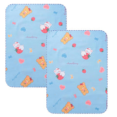 Kuber Industries Baby Waterproof matBed Protecter "50 x 70" CM-Pack of 2 (Blue)