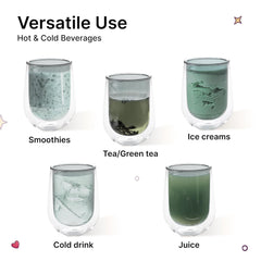 Kuber Industries 10 Pcs Double Walled Borosilicate Glass | High Thermal Resistance | Microwave & Dishwasher Safe | 190 ML | Pack of 5 | Grey