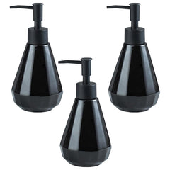 Homestic Liquid Soap Dispenser | Handwash Soap Dispenser | Soap Dispenser for Wash Basin | Shampoo Dispenser Bottle | Bathroom Dispenser Bottle | 3 Piece | ZX060BK | 250 ml | Black