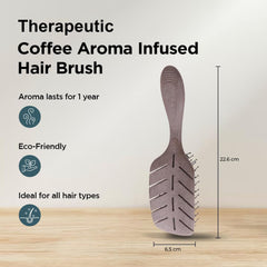 Homestic Hair Brush | Detangler Hair Brush | Leaf Flexible Bristles | Hair Brush with Paddle | Quick Drying Hair Brush | Suitable For All Hair Types | 3 Piece | HSBIOCFE | Coffee