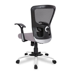 Kuber Industries Ergonomic Office Chairs for Work From Home | Comes with Manual Height Adjustable, Armrest & Adjustable 2D Lumbar Support | Comfy Study Chair for Students with Wheels | Black