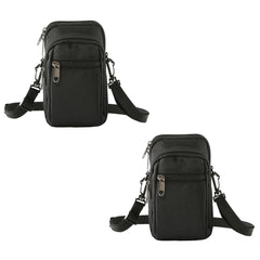 Kuber Industries Paspport Holder for Men & Women|Multifunction Passport Cover Bag|Nylon Passport Pouch for Luggage-Pack of 2 (Black)