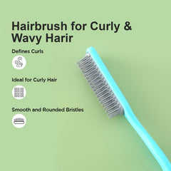 Kuber Industries Hair Brush|Flexible Bristles Brush|Hair Brush with Paddle|Straightens & Detangles Hair Brush|Suitable For All Hair Types|Hair Brush Styling Hair|Small|Set of 2|Blue & Purple