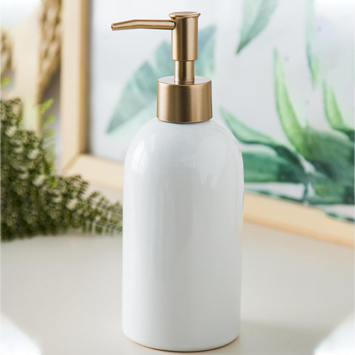 Heart Home Liquid Soap Dispenser | Handwash Soap Dispenser | Soap Dispenser for Wash Basin | Shampoo Dispenser Bottle | Bathroom Dispenser Bottle | 420 ML | White