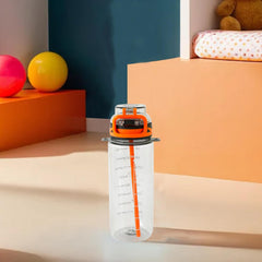 Kuber Industries Pack of 4 Kids Water Bottle With Straw |Sipper Water Bottle For Kids Boys Girls| Water Bottle with Locking Flip Lid | 720ml |Black | SYZ-7774B