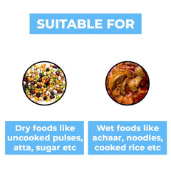 Kuber Industries Storage Utility Container|Plastic Unbreakable Food Storage Jar|Leak Roof,BPA Free Food Kitchen Organizer With Lid,250 ML,Set Of 6 (White) (Pack Of 5)