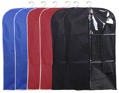 Kuber Industries 6 Pieces Half Transparent Non Woven Men's Coat Blazer Suit Cover (Black & Maroon & Royal Blue) -CTKTC41568