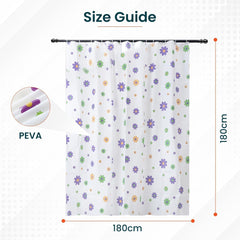 Kuber IndustriesSoft Texture Bath curtain|Natural Drape Waterproof Shower Curtain 6 Feet|Pack of 3|White
