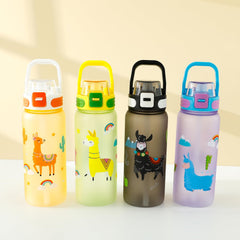 Kuber Industries Pack of 5 Kids Water Bottle With Straw | Sipper for Boys Girls | Locking Flip Lid | 800 ml | Green | SYZ-7791A