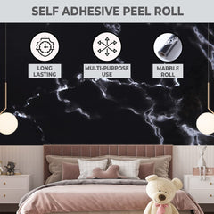 Kuber Industries Marble Design Wall Sticker for Walls | Marble Pattern| Easy to Peel, Stick & Remove DIY Wallpaper | Suitable on All Walls | Pack of 2 Roll,60 cm x 500 cm