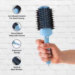 Kuber Industries Hair Brush | Bristles Brush | Hair Brush with Paddle | Sharp Hair Brush for Woman | Suitable For All Hair Types | TGX525..-TGX5232 |Pack of 6| Ice Blue
