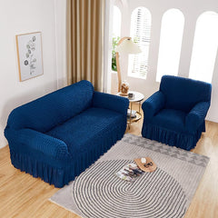 Kuber Industries Pack of 3 Sofa Cover | Two-Seater Sofa Cover | Sofa Chair Cover | Couch Cover for Hall | Universal Sofa Slipcover | Elastic Spandex Sofa Cover for Living Room | TSSC002 | Dark Blue