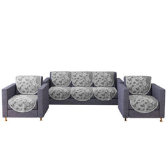 Heart Home Sofa Cover Set|5-Seater Couch Cover|Cotton Sofa Slip Cover Set|Sofa Slipcover Set|Sofa Cover for Living Room|S-22 Flower Sofa Cover Set| Brown